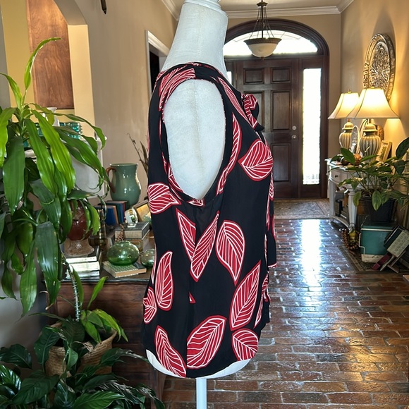 Oscar De La Renta Silk tie neck top sz 14 - Picture 3 of 11